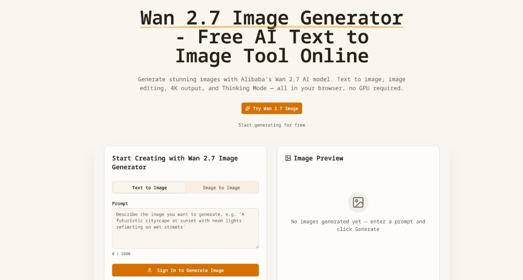 Wan 2.7 Image Generator screenshot 1